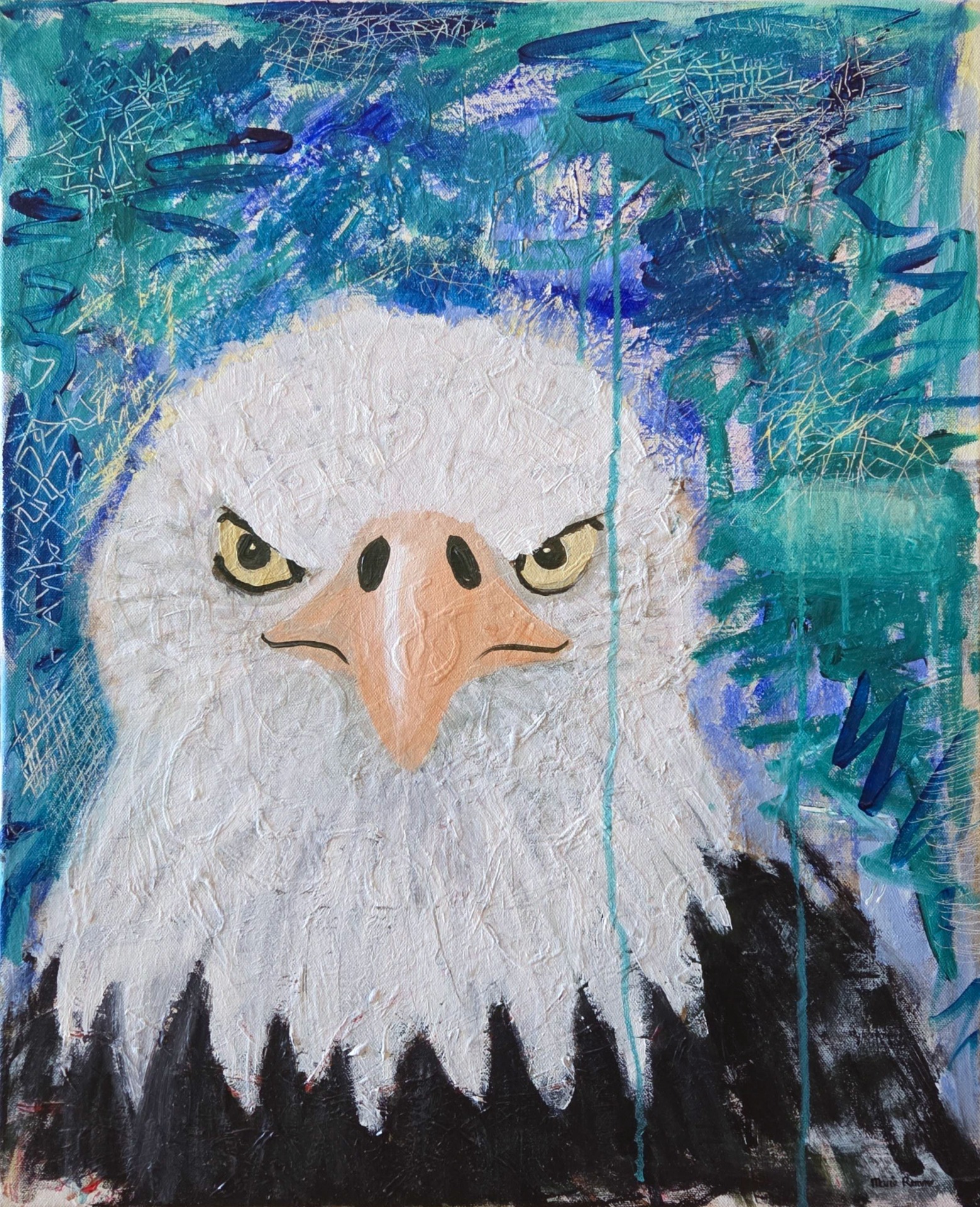Ørnen (2024), Akryl på lerret, 61 x 50 cm, 2000,-